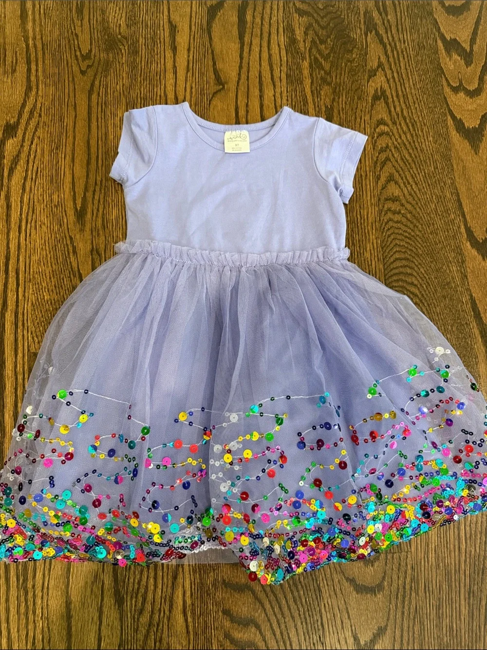 Lavender Sequin Tulle Party Dress for Kids